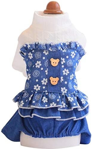 ワンピース 犬の服 スカート ブルー 上品 ワンピ 犬 服 犬服 秋冬 S チワワ 卸売り いぬ ドッグウェア 犬用 ミニチュアダックス イヌ 秋 冬 犬用品