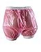 Haian Adult Incontinence Pull-on Plastic Comfort Pants (Medium, Transparent Pink)