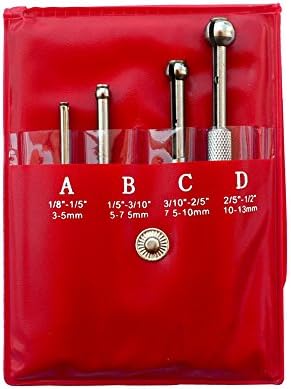 CrazyEve 4 Pcs Small Hole Gauge 1/8" to 1/2" Full Round Ball Telescoping Gage
