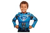 Power Rangers Deluxe Ranger Dress Up Shirt and Chest Armor (Blue/Slate)