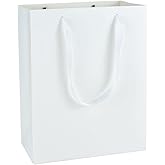 HUAPRINT 30 Pack White Large Paper Bags with Handles - 10Lx5Wx13H inch Gift Wrap Bag for Retail,Party Favor,Merchandise,Business,Shopping,Wedding
