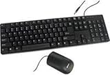 ProHT USB Optical Mouse/Keyboard Combo(70126), Basic 104 keys Keyboard & Optical Mouse for PC Laptop Desktop, Windows 7 / 8 / 10 / XP / VISTA, Plug and Play, Black