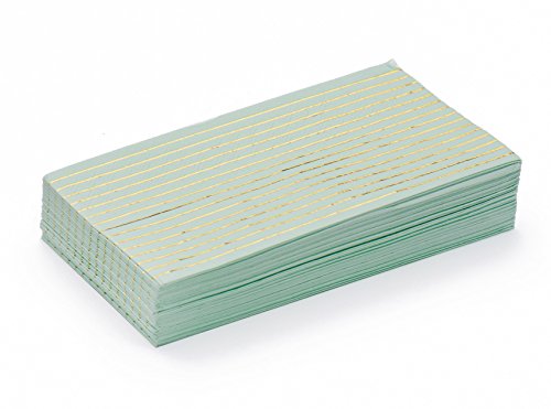 Sugar & Cloth Rectangle Paper Dinner Napkins, Mint with Gold Stripe, 32 Count