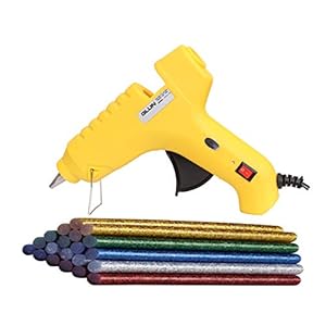 GLUN 60 WATT Yellow Glue Gun with 18 Glitter Sticks