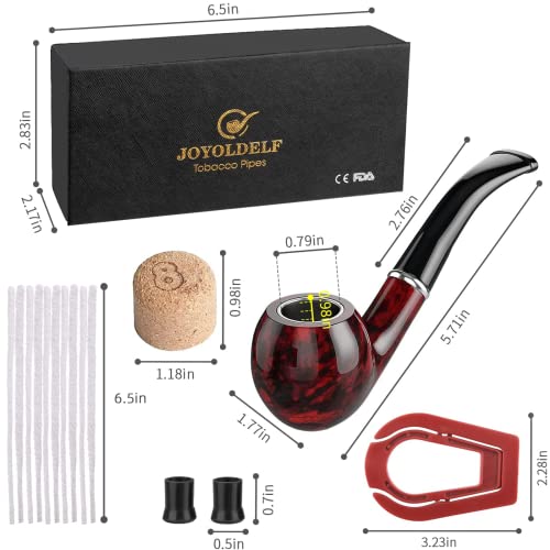 Joyoldelf Tobacco Pipe, Classic Smoking Pipe with Foldable Tobacco Pipe