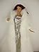 White Floor Length Fur Coat and White Sequined Fitted Gown Made for Barbie Doll