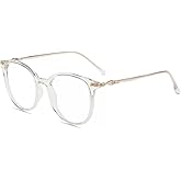 Firmoo Blue Light Blocking Glasses for Women/Men, Oversized Round Clear Computer Glasses Bluelight Blocker Glasses Anti Glare Reduce Eye Strain