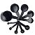 DOITOP 10pcs Professional Measuring Spoon & Cup Set Plastic Teaspoons Baking Tea Spoons for Kitchen Cooking Coffee Tea (Black)