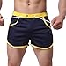 NEARTIME Men's Fitted Shorts, Bodybuilding Workout Gym Running Loose Athletic Shorts Tight Lifting Sport Casual Pant Dark Blue