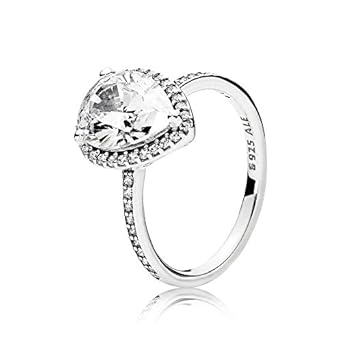 amazoncom pandora radiant teardrop ring clear cz 196251cz 54 eu 7 us