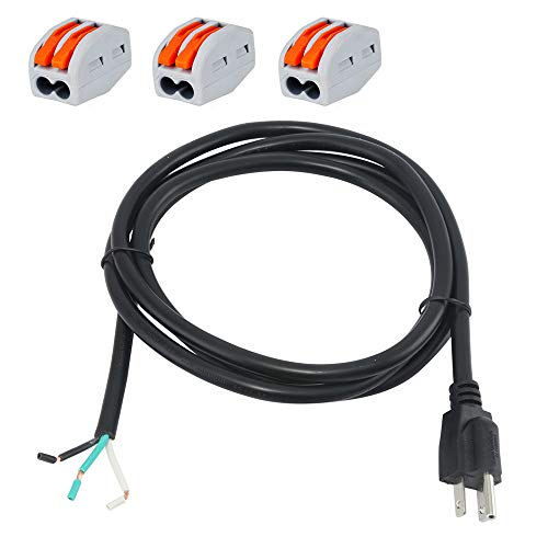 AC Power Cord Pigtail Heavy Duty 14 Gauge 3 Prong 6 Feet Open End 3