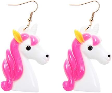 Matbc Mujer Pendientes De Animales Kawaii Caballo Dibujos Animados