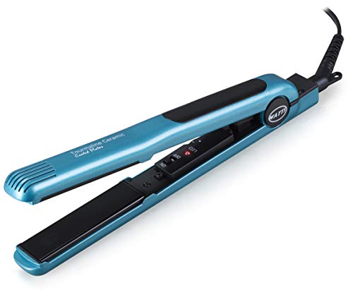 Anti Frizz Flat Iron Heat Adjustable Hair Straightener (Worldwide Voltage, Blue/Black)