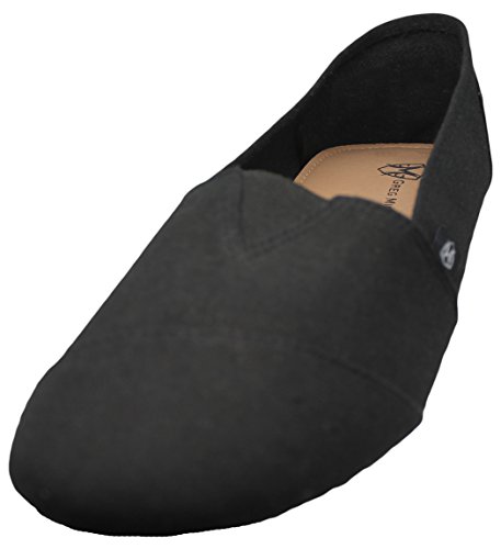 Mens Canvas Slip on Shoes Sneakers. Available in Navy, Gray, Black, and Brown (10, Black)