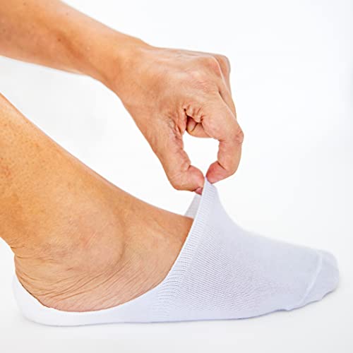The Good Store No Show Invisible Socks Men and Women, 6 Pairs | Low Cut Invisible Socks | Non-Slip Socks for a Tight Grip | White