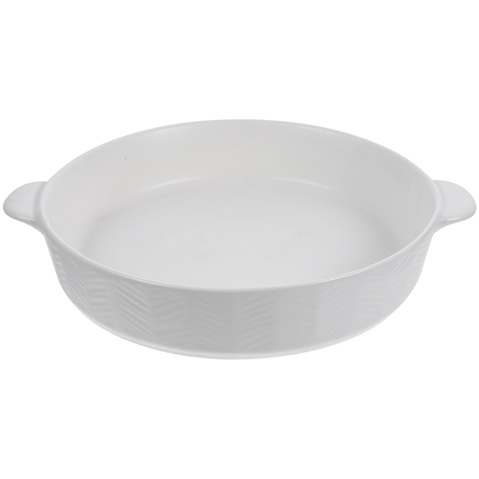 Alipis 12 Inch Ceramic Baking Dish Double Handle Roasting Pan Oven Safe Nonstick Round Bakeware for Pies Pizza Vegetables Serving