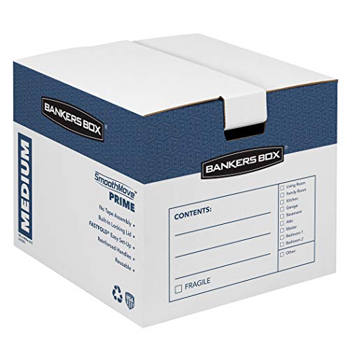 Bankers-Box-SmoothMove-Prime-Moving-Boxes-Tape-Free-FastFold-Easy-Assembly-Handles-Reusable-White-Medium-8-Pack