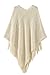 Pink Queen®Women's Batwing Poncho Cape Cloak Shawl Tassel Hem Sweater