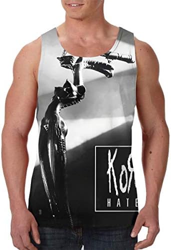 JIkLQmvtb Classic Korn Men Print Sleeveless Tank Top Casual Sport Gym Vest