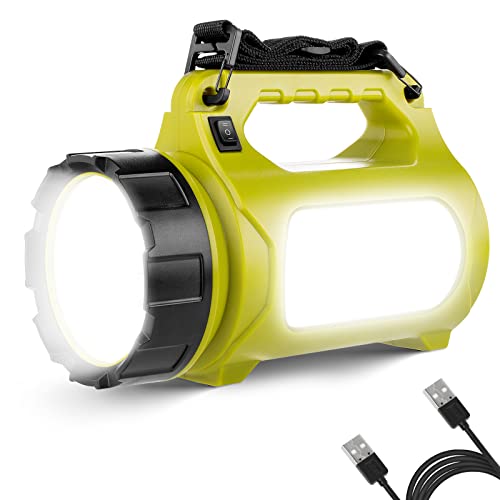 LE LED Handscheinwerfer 1000 Lumen, Wiederaufladbare CREE Akku Handlampe mit 3600mAh Powerbank, 10W Dimmbare Taschenlampe inkl. 3 Lichtmodi 2 Helligkeitsstufen, USB-Kabel für Notfall Camping usw. thumbnail 1