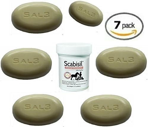 7 Pack - 10% Sulfur Ointment + 6 bars SAL3 10% sulfur soap by Scabisil