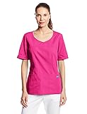 Cherokee Women's Workwear Scrubs V-Neck Top, Shocking Pink, Medium