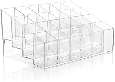 collectsound 24 Grid Clear Plastic Display Stand Acrylic Lipstick Cosmetic Makeup Holder Case Organizer