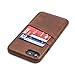 Dockem Wallet Card Case for iPhone SE 3 (2022), iPhone SE 2020, iPhone 8/7: Smooth Premium Synthetic Leather with 2 Card Holder Slots [Exec Brown]