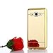 TabPow Galaxy J7 Case, Improved Mirror Reflection, Scratch-Resistant Bling Luxury Slim TPU PC Case Cover For Samsung Galaxy J7 J700 - Gold