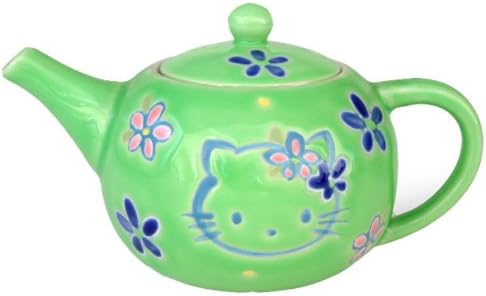 Arita ware HELLO KITTY Green teapot kettle and (Hello Kitty) U type strainer (325cc) (japan import)