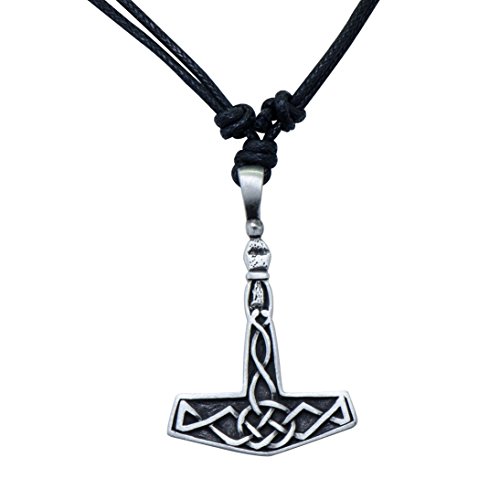 Thors Hammer Mjolnir Viking Norse God Urnes Mythical Amulet Silver
