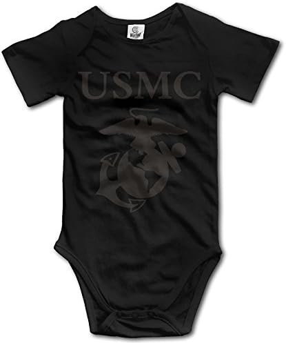 MERTYY Unisex Baby United States Marine Corps USMC Bodysuit Romper T-Shirt Black 6 M