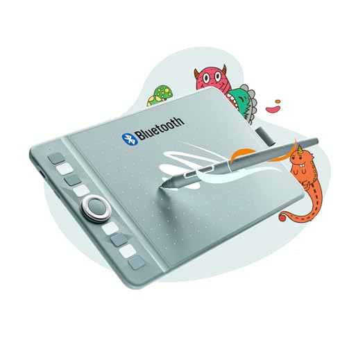 GAOMON WH851 Drahtloses Grafiktablett, Batteriefreier AP519 Digitaler Stift, 8 Programmierbare Drucktasten, Ideal zum Zeichnen, Studieren und Arbeiten