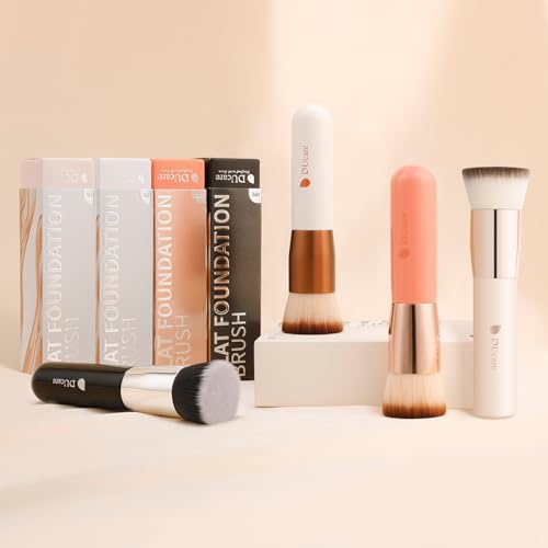 DUcare Foundation Brush Kabuki Make Up Brush Flat Top Makeup Brushes Perfect For Blending Liquid, Cream or Flawless Powder Cosmetics - Buffing, Stippling, Concealer