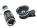 Smartphone Camera Lens Kit, 12x Zoom Telephoto Lens with 0.45X Wide Angle Lens + 15X Super Macro Lens With Clip For iPhones, Samsung, HTC Camera Phones (Black)