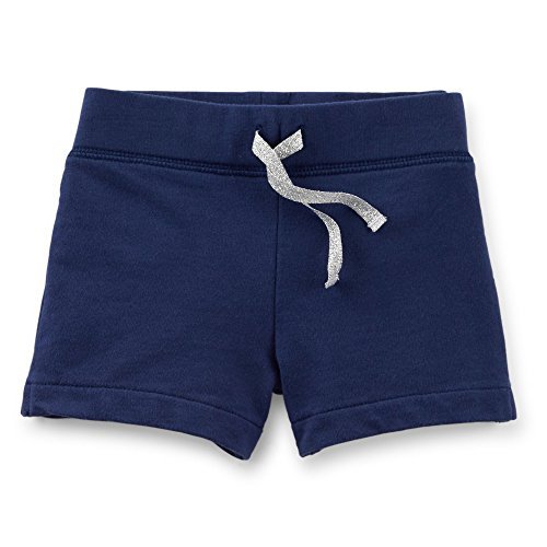 Carter's Baby Girls' Terry Shorts- Navy Silver Tie- 3 Months