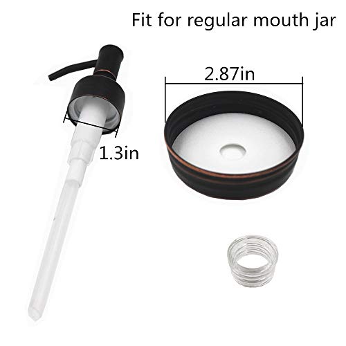 2-Pack Mason Jar Soap Dispenser Lid, Oil Rubbed Bronze Rust Proof Stainless Steel Lotion Dispenser Lid for Regular Mouth Mason Jar, Bathroom Accessories - Jar Not Included - Thumbnail 5
