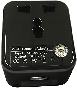 Wifi Hidden Spy Camera Wall Charger Adapter Support Motion Detection HD 1080P Audio Video Recording and Remote View Real Time Video By APP ( ios or Android) Nanny Cam with LED Light Built-in 8GB