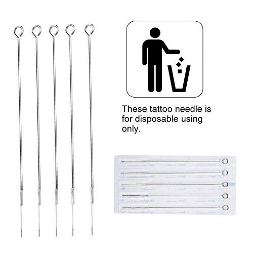 Tattoo Needle, 50pcs 1/3/5/7/9/11RL Professional Sterile Tattoo Needles Round Liner Tattooing Makeup Beauty Tools(9RL)