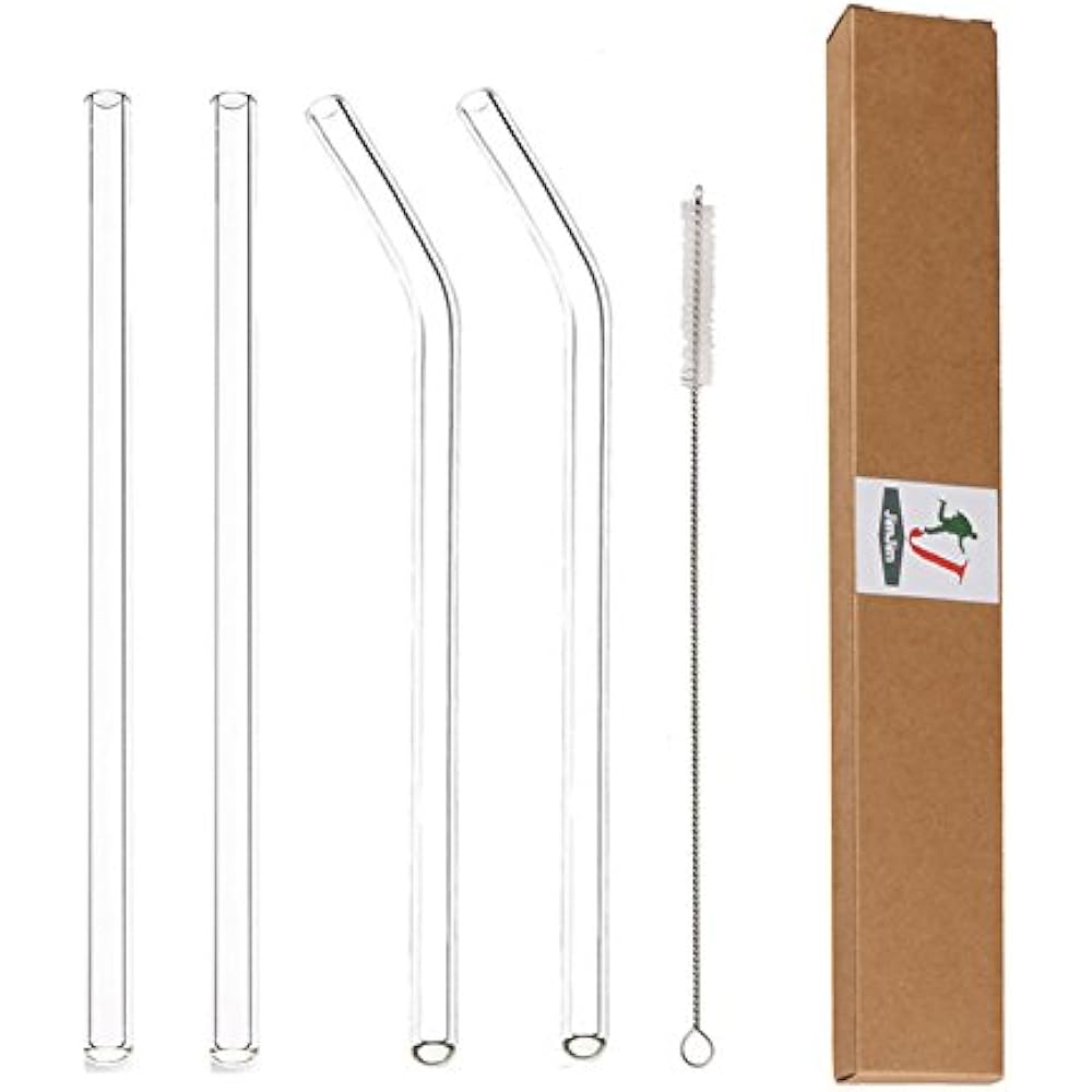 Glass Straw Dispensers Straws Clear 9 Inches X 10 Mm Drinking Reusable