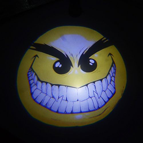 Padaday 2x Emoji Angry emotion face Replaceable insert Logo film slide Emblem for car door wirless welcome light USB roof logo projector light Home door ceiling E26 E27 projector light