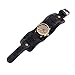 Creazy Retro Punk Rock Brown Big Wide Leather Bracelet Cuff Men Watch Cool (Black)