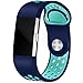 Maledan Sport Bands for Fitbit Charge 2 with Air Holes, Blue/Teal Large