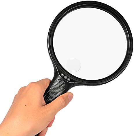 Kadaon 5.5" Extra Large Magnifying Glass with Light 2X Lens 5X Zoom Jumbo Lighted Magnifier Glass