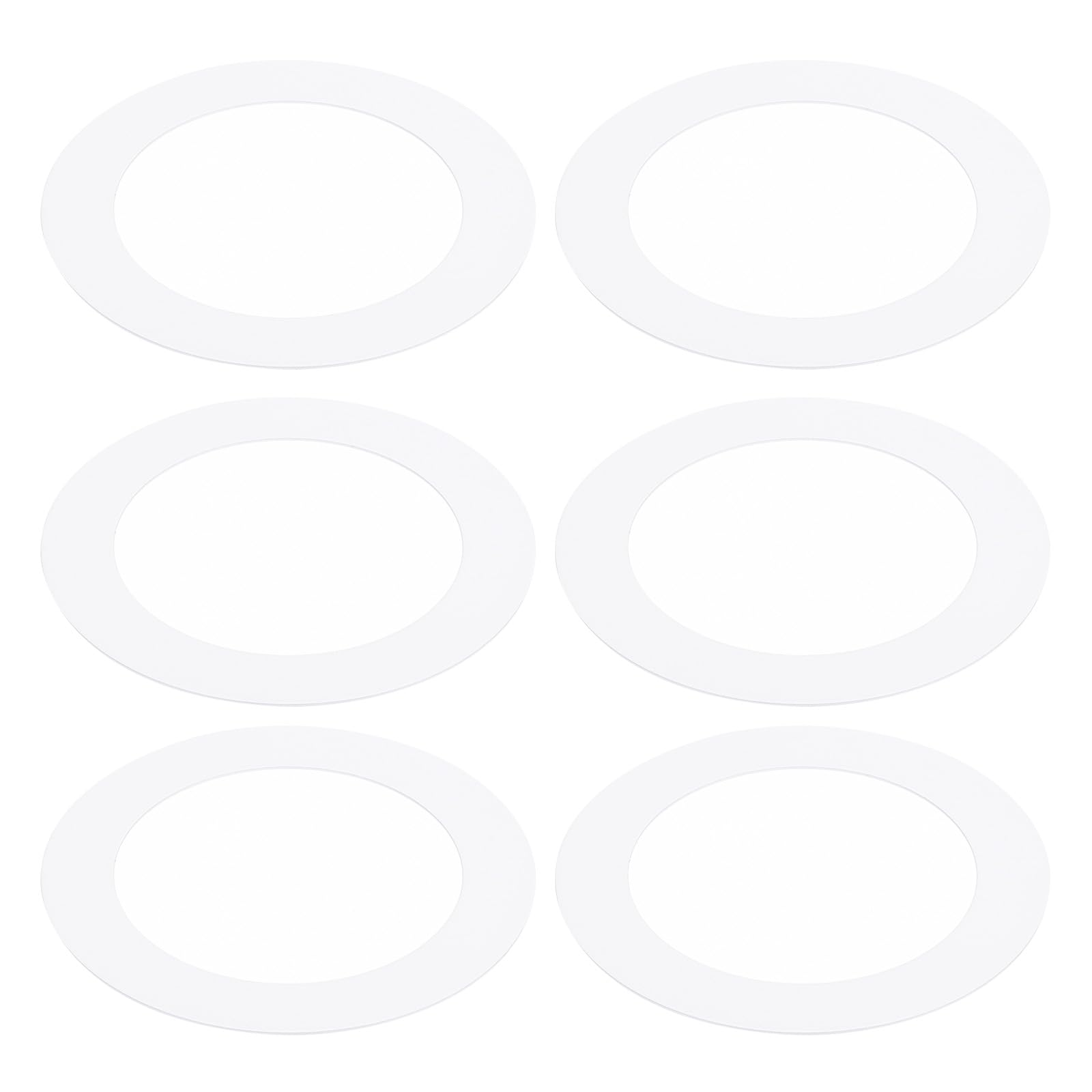 PATIKIL Goof Rings Inner Diameter 3.18", Outer Diameter 4.52", 6 Pcs Metal Goof Rings Cover Recessed Light Trim for Ceiling Wall Fixtures Can Lighting Down Light LED, Matte Finish White
