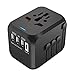 Universal Travel Adapter, Travel Power Adapter, All in One Travel Adapter with 3 USB & 1 Type-C 3.4A, International Power Adapter for UK, EU, US, AUS, and more 170 countries (blue1)
