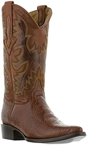 El Presidente Men's Cognac Sea Turtle Design Leather Cowboy Boos J Toe 10 D