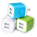 Wall Charger, Vifigen 3-Pack USB 2.1AMP Universal Power Home Travel Wall Charger Dual Port Plug for iPhone 7/7 plus 6/6 plus 5S 5 4S Samsung S5 S4 S3, Note 5, HTC, LG and More Device