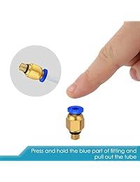 Ewigkeit PC4-M6 Conector Bowden PC4-M10 Pneumatic Push Connect Accesorios y Tubo de teflón PTFE para impresora 3D Filamento de 0.069 in (paquete de 11 unidades)