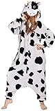 Zerlar Pajamas Animal Costume Onesie Adults Sleepwear Kigurumi Cosplay Cow
